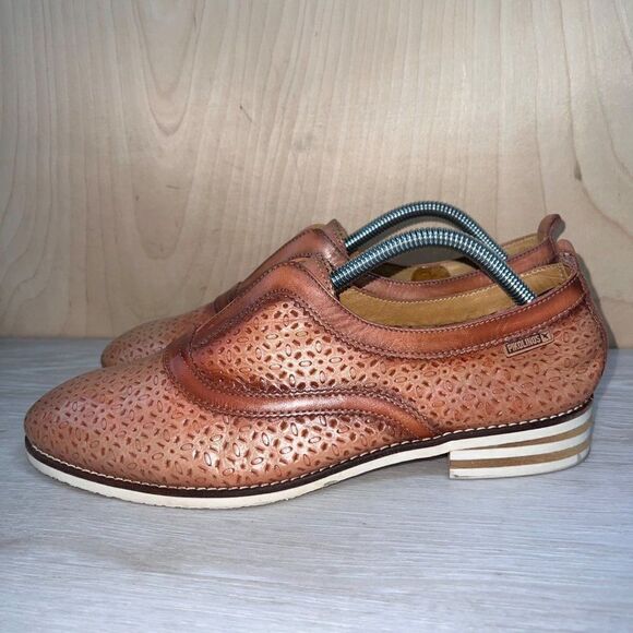 Pikolinos Brown Embossed Loafers Women's 10.5-11 - Picture 1 of 10